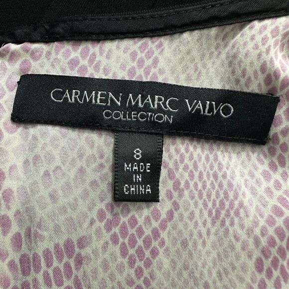 Carmen Marc Valvo Womens Dress 8 Black High Waist Sheath LBD Event Occasion - Picture 12 of 14